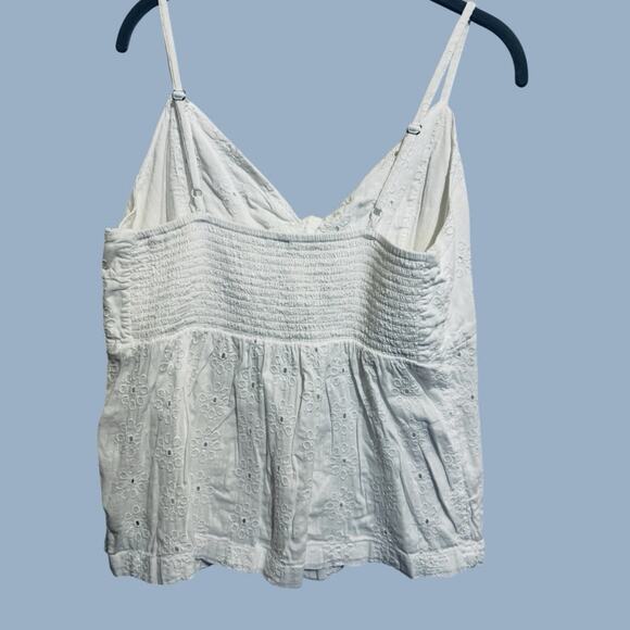 Old Navy Tie Front Eyelet Embroidered Cami Top Coquette Fairy Cottagecore Size L - Picture 3 of 9
